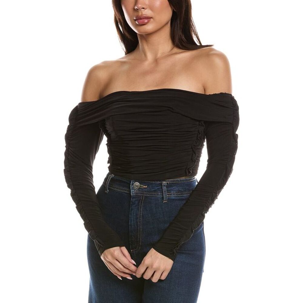 Bcbgmaxazria Womens Ruffle Top, Black